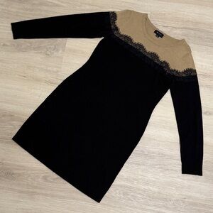 AB Studio Lace Trim Sweater Dress